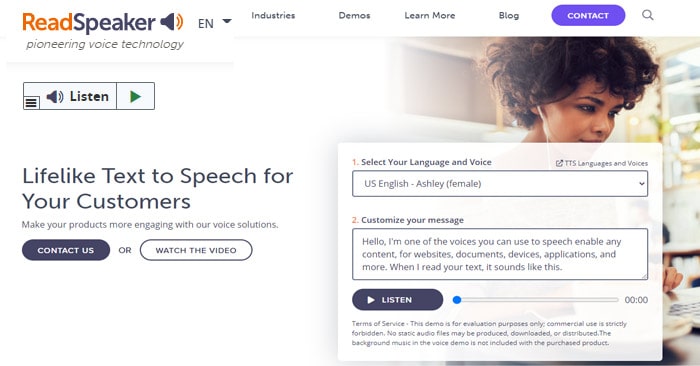 ReadSpeaker provides lifelike online and offline text-to-speech solutions